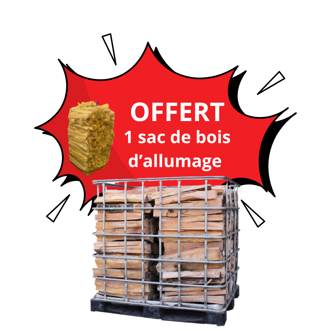 Bûches de 50 cm sur palette (hêtre) + bois d'allumage offert